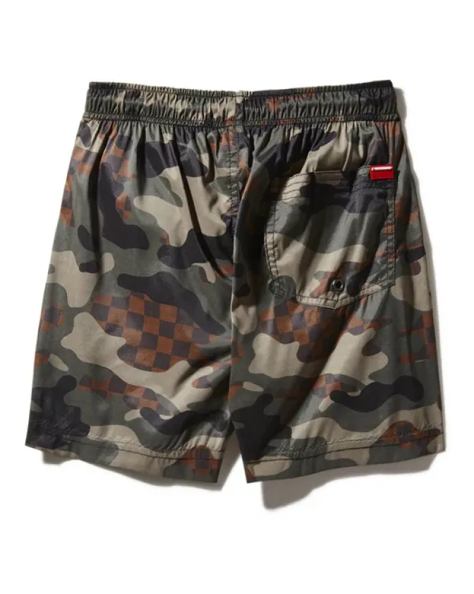 KIDS CAMO CHECKERED SWIM TRUNKS